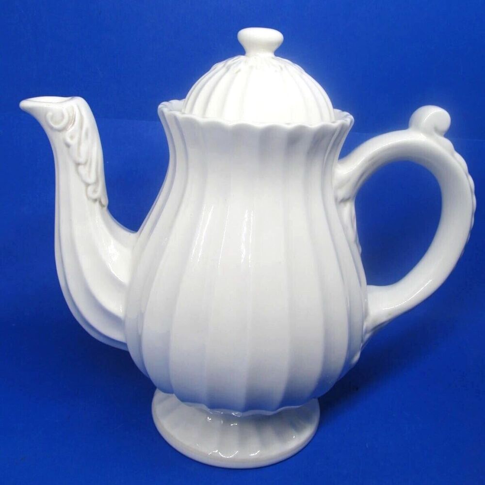 American Atelier Athena Ironstone White Coffee Pot Domestications 9"